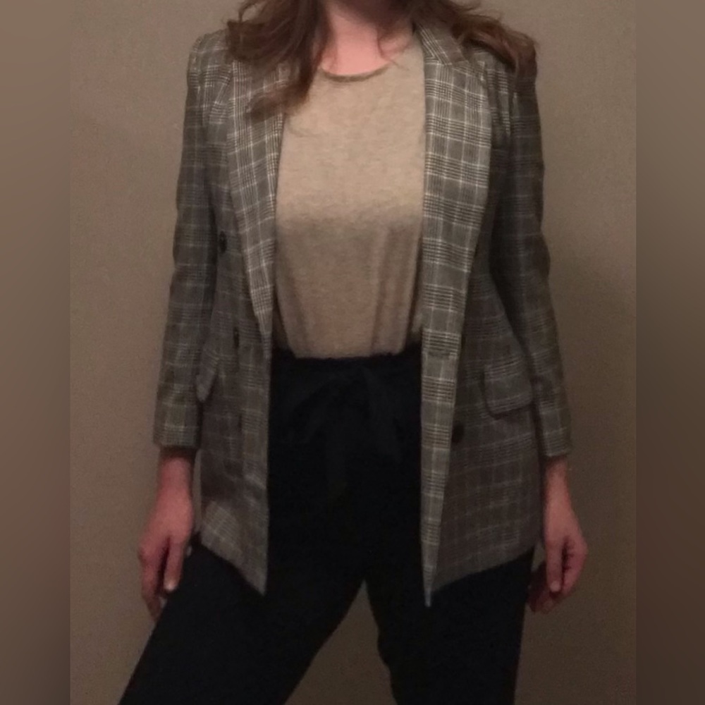 JH Collectibles Vintage Wool grey plaid blazer, size 6